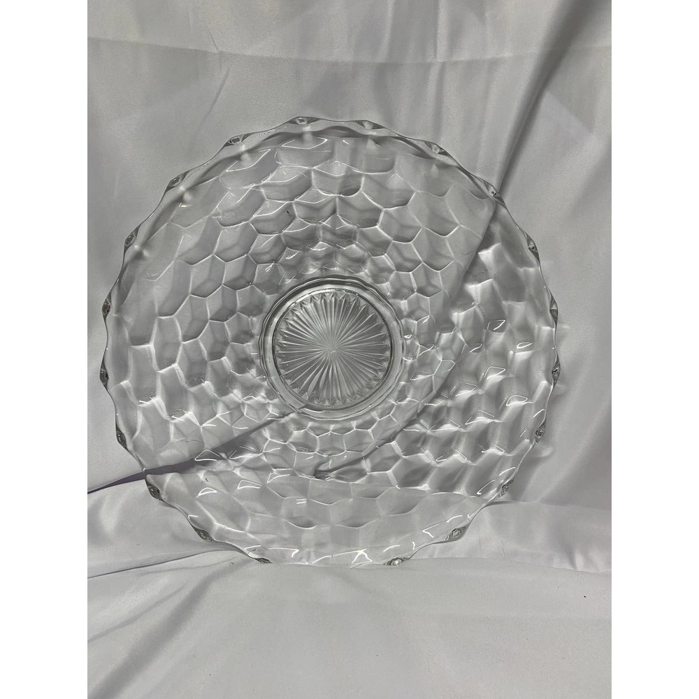 VTG Fostoria American Clear Glass Serving Plate Large Round Platter 14"